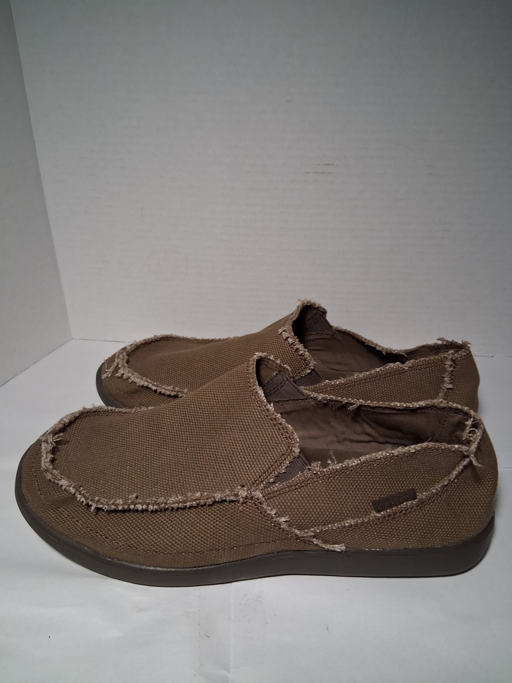 Crocs Venture Santa Cruz 10128 Sz 10 Loafers Canvas Slip On Shoes Brown - Picture 4 of 7